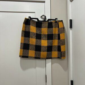 Black and Yellow Plaid Skirt